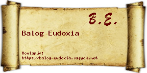 Balog Eudoxia névjegykártya